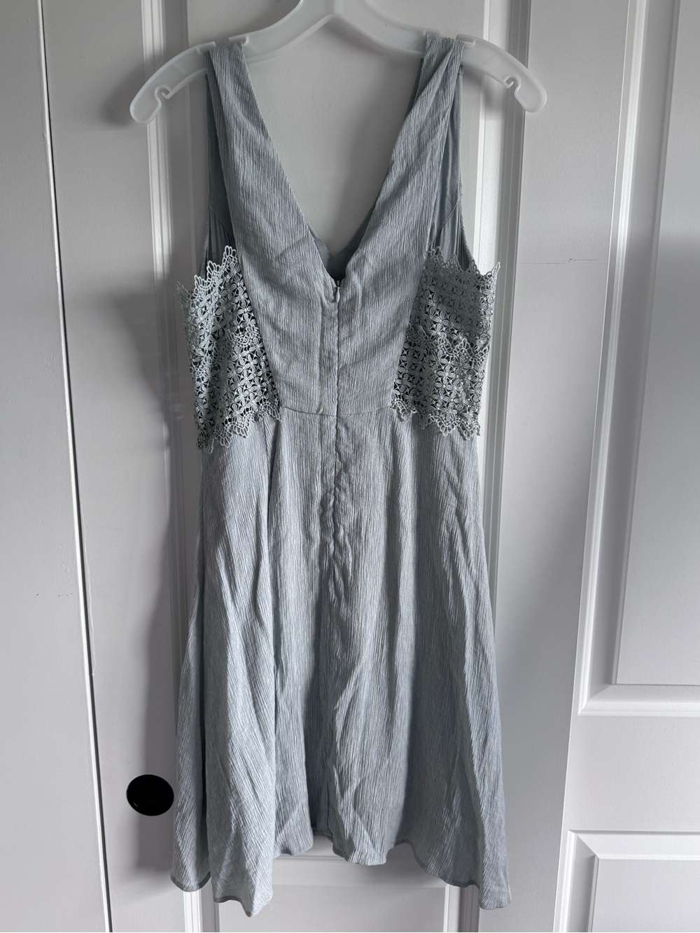 Altar'd State soft light blue top with lace trim - Picture 2 of 12